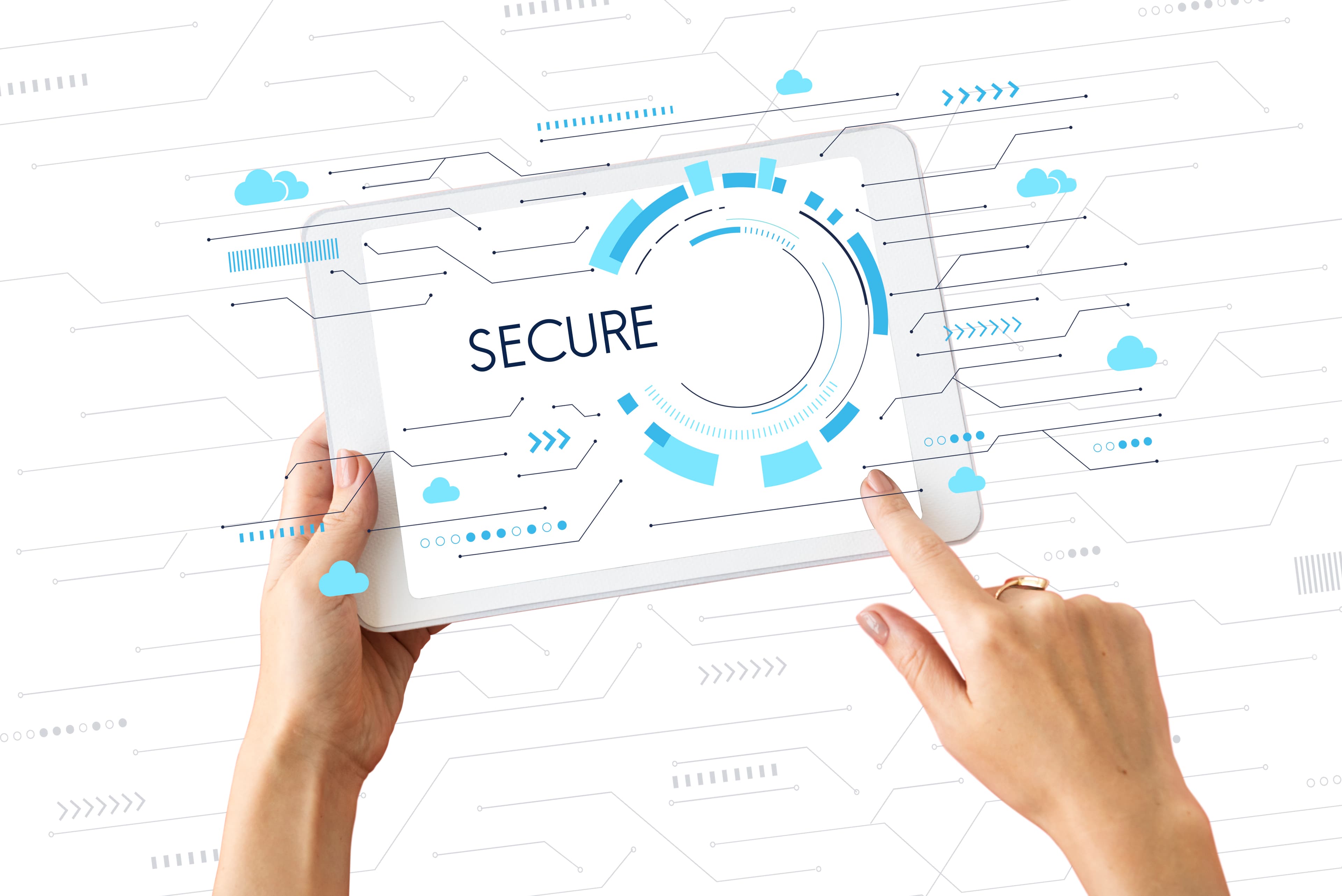 Church leaders reviewing secure digital records together